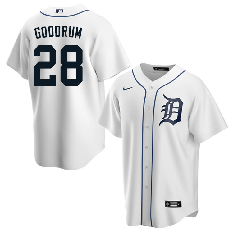Nike Men #28 Niko Goodrum Detroit Tigers Baseball Jerseys Sale-White